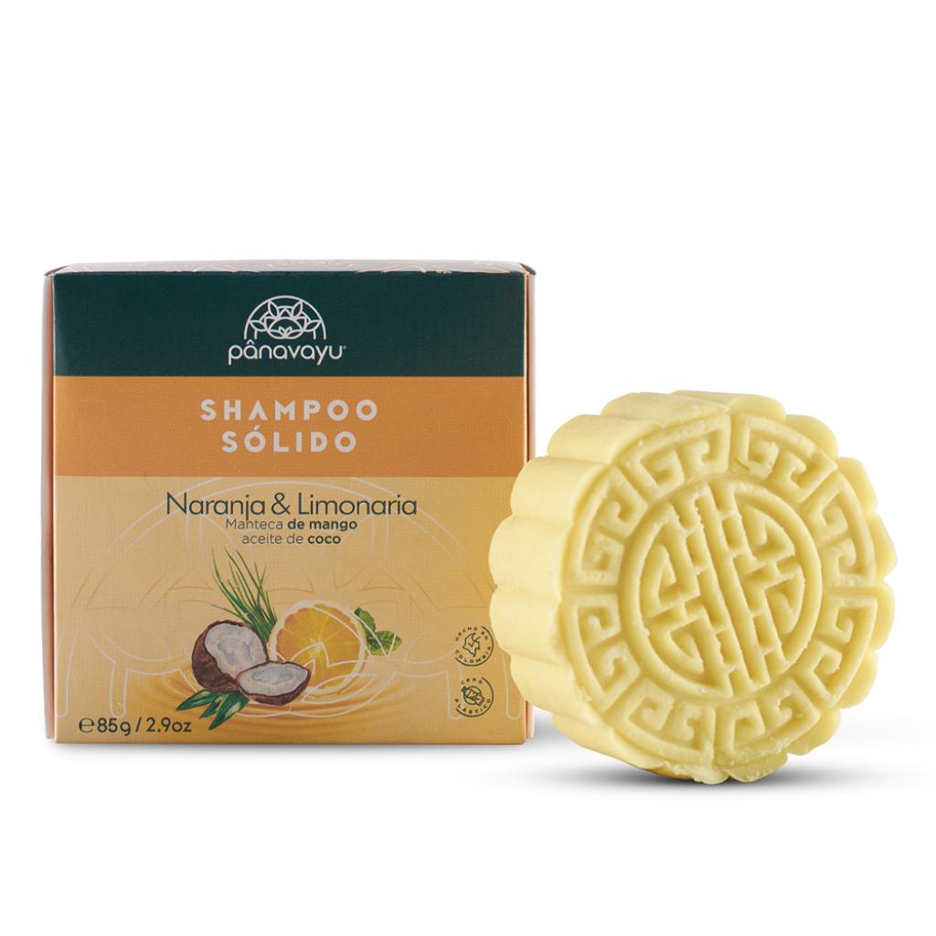 Shampoo en barra de Naranja y Limonaria - Cabello Seco PANAVAYU  - El Anaquel Verde